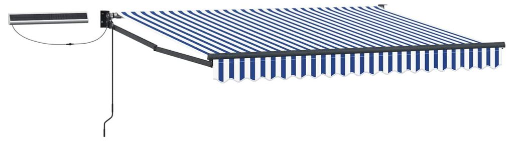 Elektrische ausziehbare Markise Blau und Weiß 3 x 2,5 m