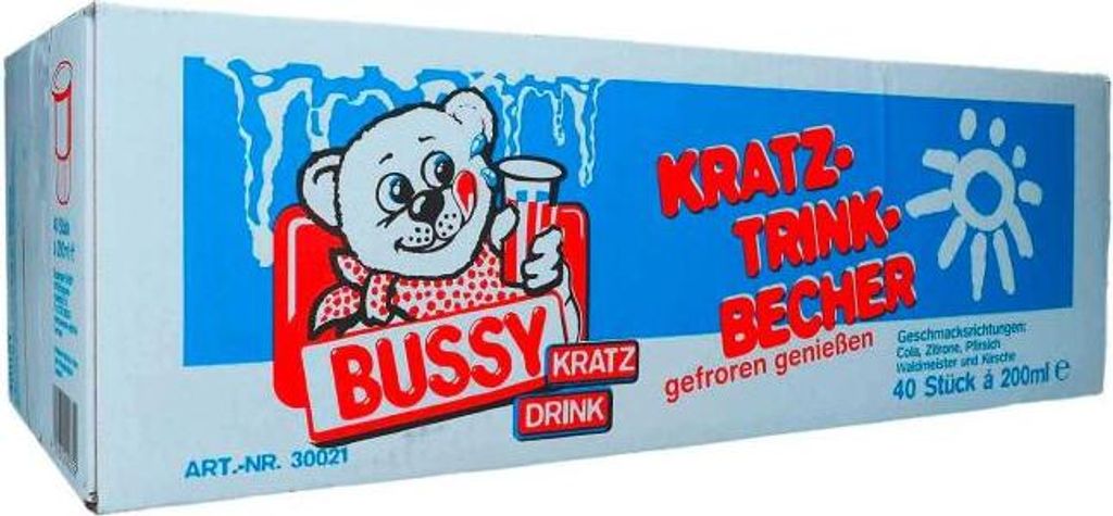 Bussy Wassereis Kratzbecher sortiert 40 x 200ml Produktbild 