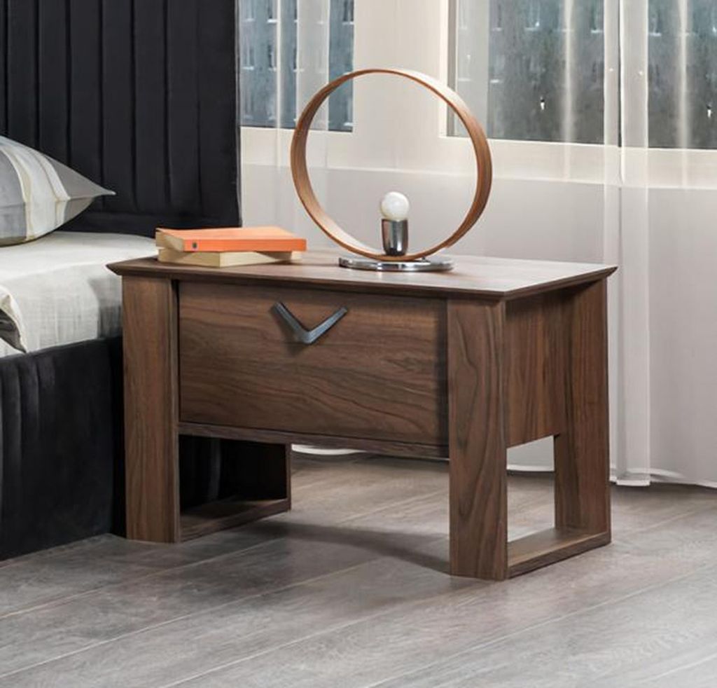 Schlafzimmer Schlafzimmereinrichtung Möbel Bett Nachttische Schwarz 3tlg