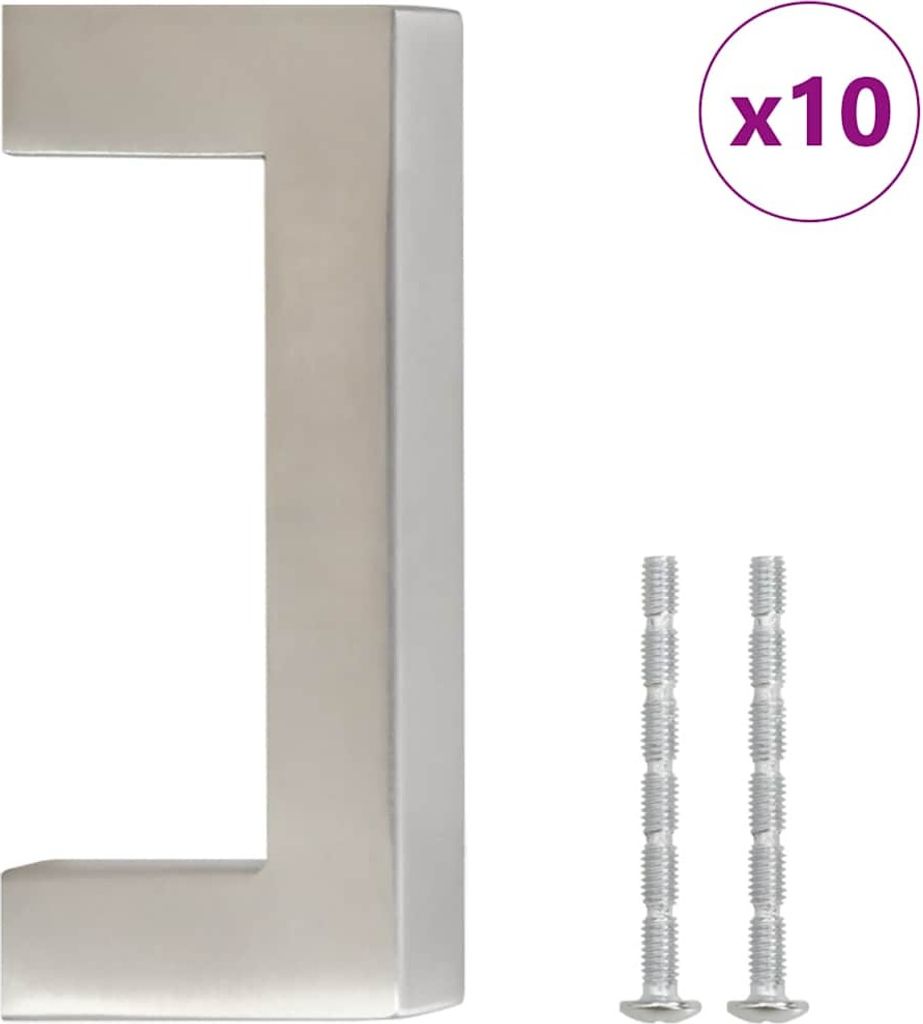 vidaXL Möbelgriffe 10 Stk. Silbern 64 mm Edelstahl