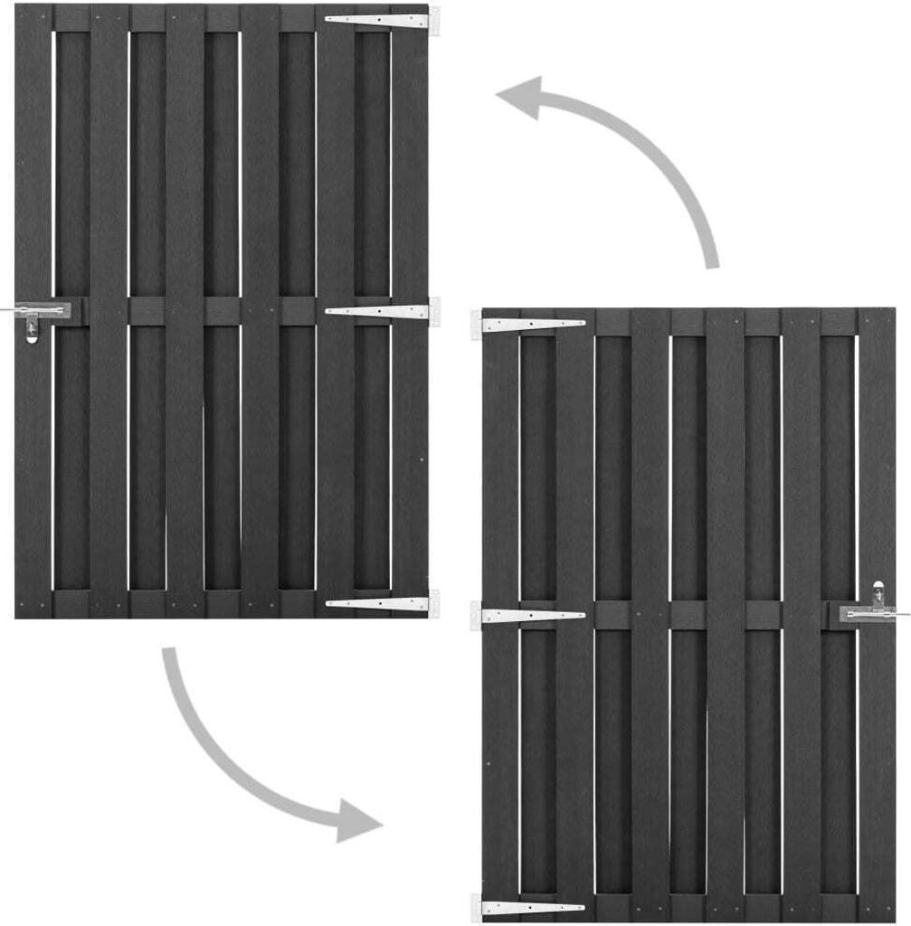vidaXL Cancello da giardino in WPC 100 x 150 cm Grigio Immagine del prodotto 
