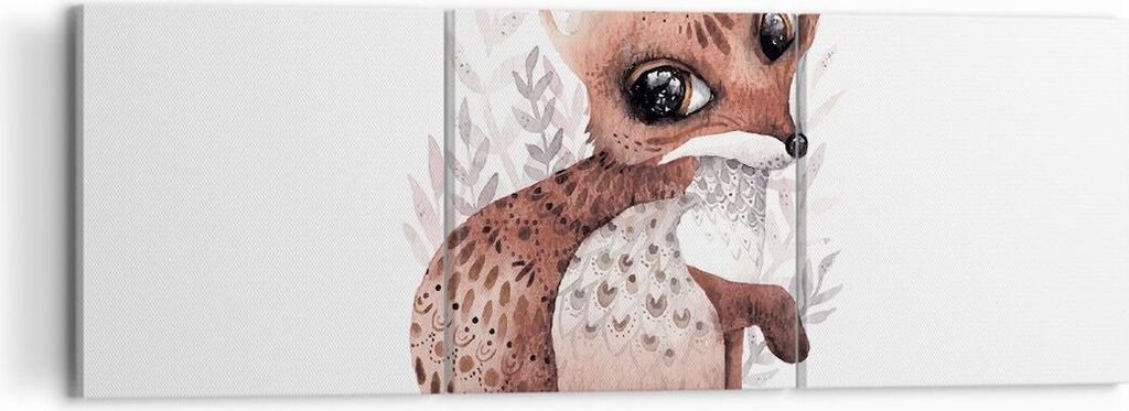 Bild auf Leinwand - Leinwandbild - 3 Teile - Fuchs November Tier - 120x40cm - Wand Bild - Wanddeko - Wandbilder - Leinwanddruck - Bilder - Wanddeko...