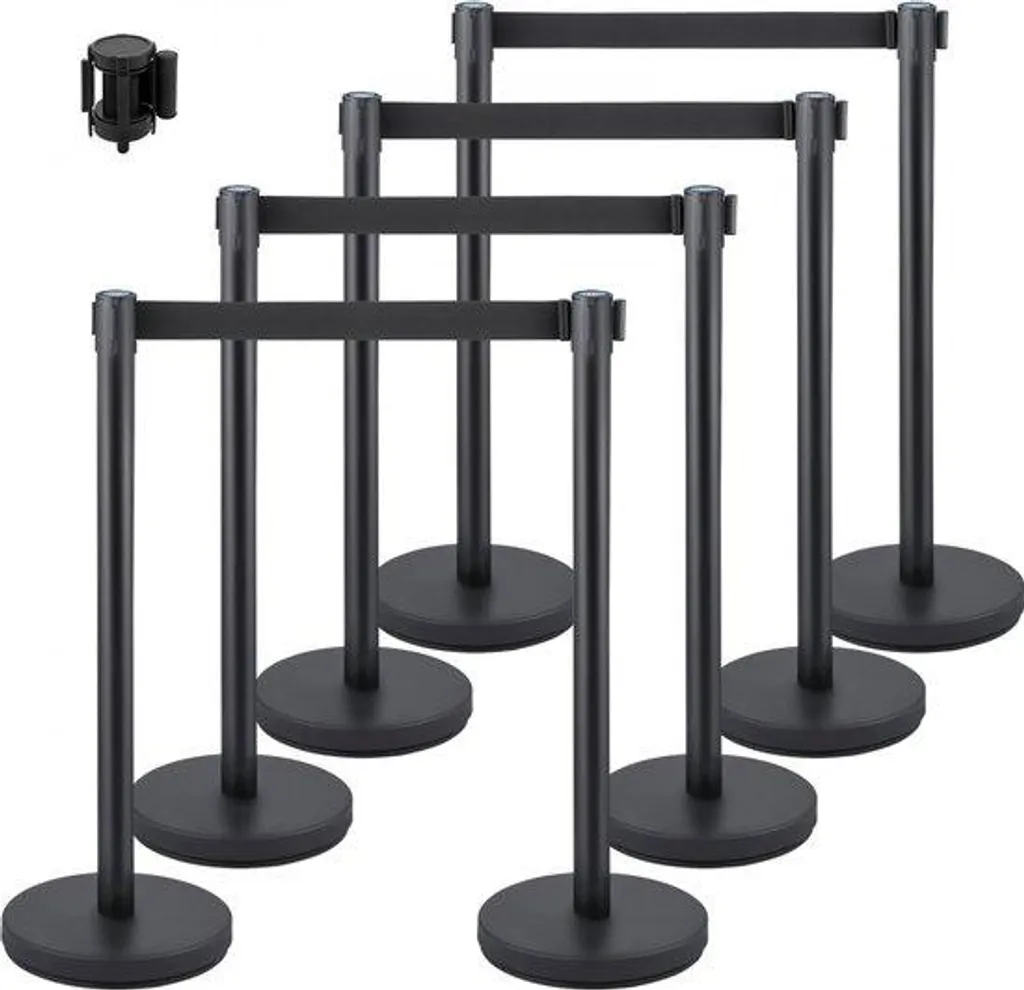 Barrière de contrôle de foule avec cordon en fer robuste de 90 cm