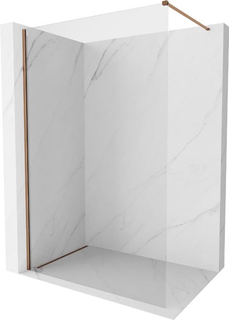 Mexen Kioto-X Duschwand Walk-in 70 x 200 cm, transparent 10 mm, Roségold - 800-070-101-60-00-X