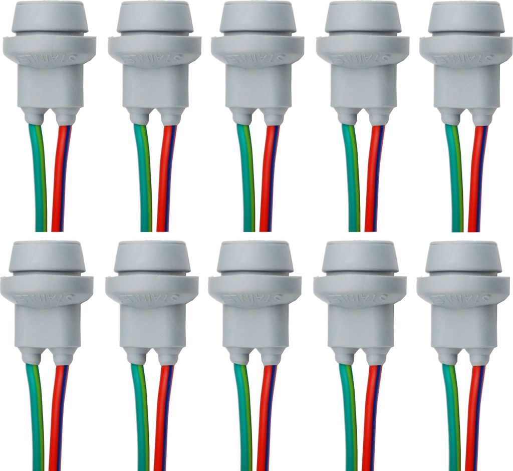 10x T10 W5W Gummi-Fassung Grau + Kabel Produktbild 