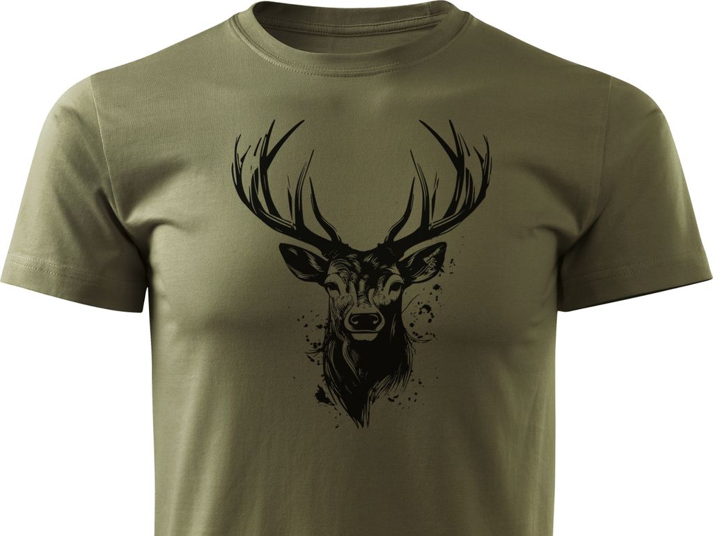 HUNT G-61 T-shirt Jäger Herren Baumwolle - Grün, Hirsch - L Produktbild 