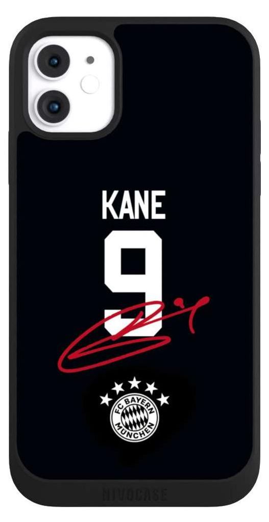 NIVOCASE Handyhülle für Apple iPhone 11 Hülle NIVOpure Case Schwarz FC Bayern München Trikot Harry Kane