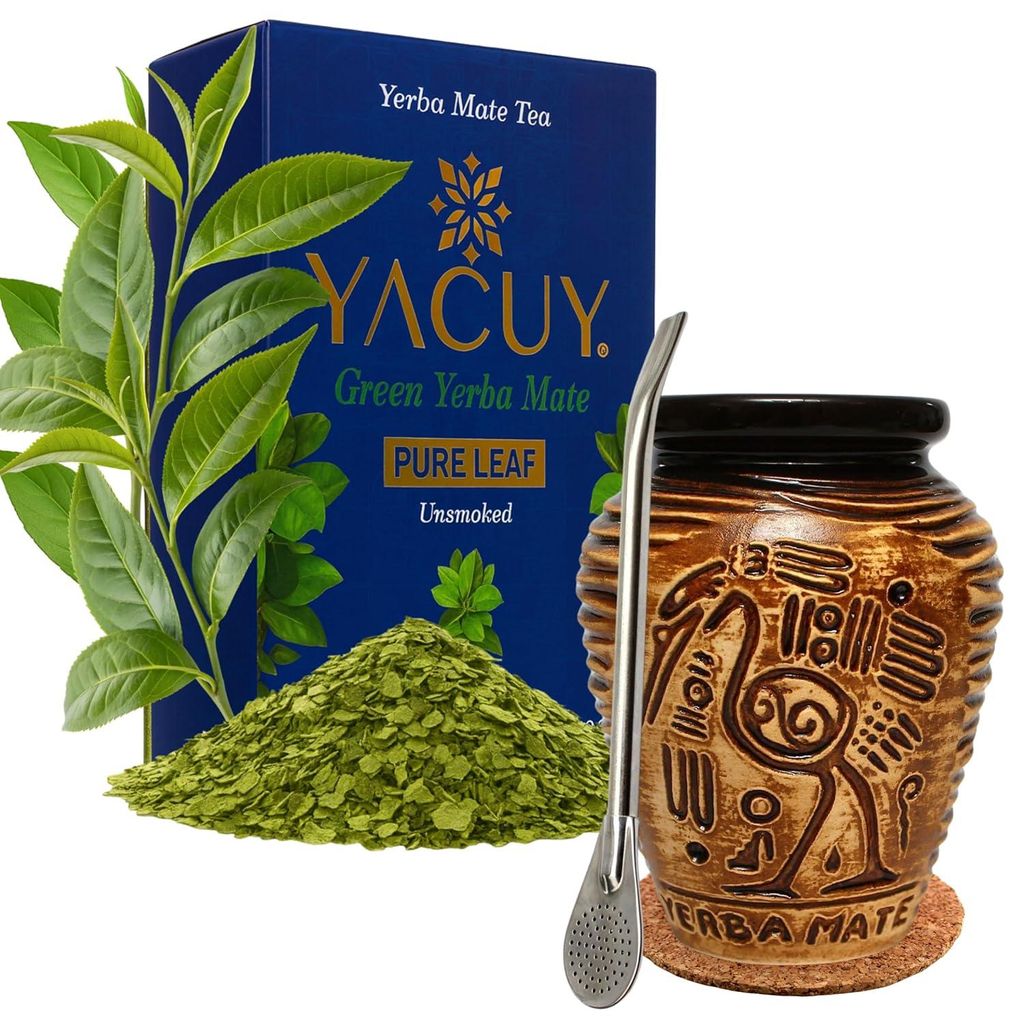 Yerba Mate Tee Set Yacuy Pure Leaf Premium 500g - Keramik Produktbild 