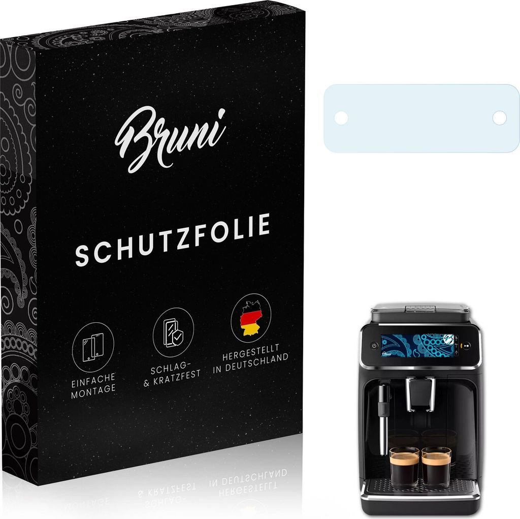Bruni Basics-Clear 2x Schutzfolie kompatibel mit Philips Series 3200 (EP3221/40) Folie
