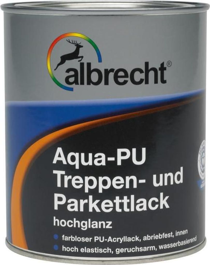 Albrecht Aqua PolyurethanTreppen- und Parkettlack 2,5 L farblos glänzend