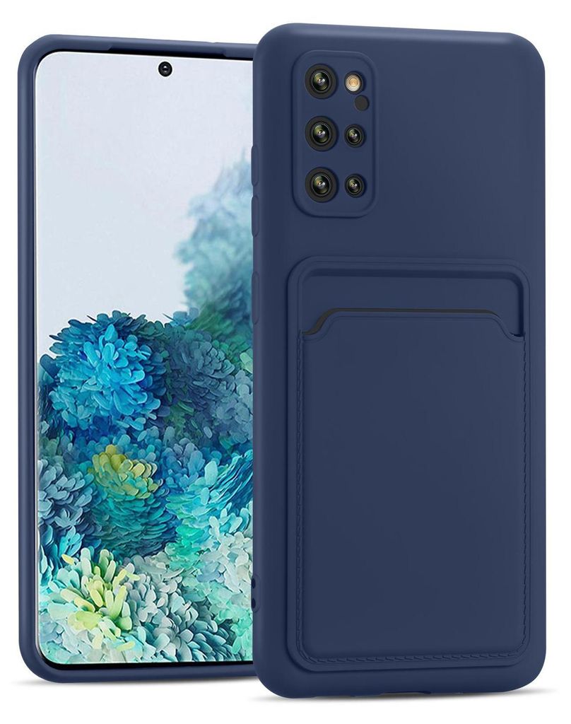 Handyhülle für Samsung Galaxy S20 Plus Hülle Silikon Schutzhülle mit Kartenfach Slim Wallet Case, Blau