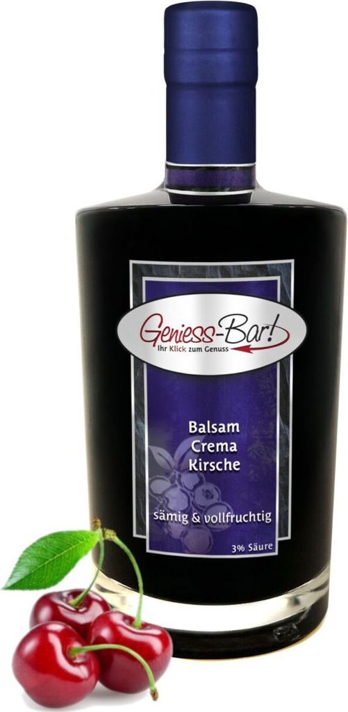 Balsamico Creme Kirsch 0,5L 3% Säure mit original Crema di Aceto Balsamico di Modena IGP