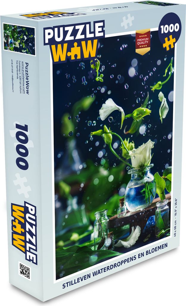 MuchoWow Puzzle 1000 Teile Tropfen - Rosen - Blumen - Spielzeug - Alt und Jung - Spiele - Puzzeln