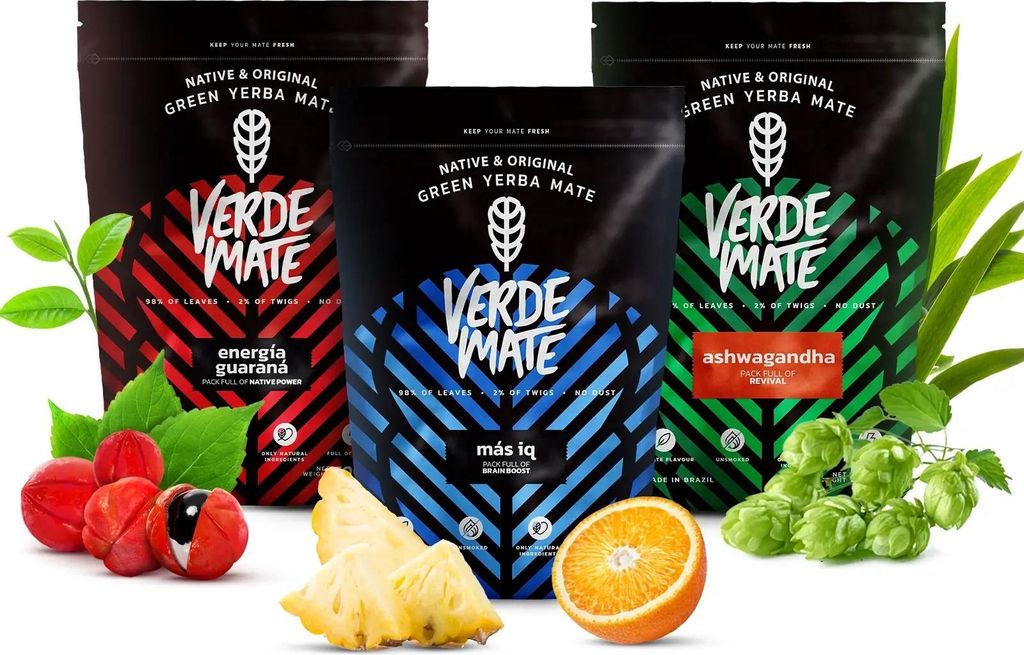 Verde Mate – zestaw herbaty mate Más IQ, Ashwagandha, Zdjęcie produktu 
