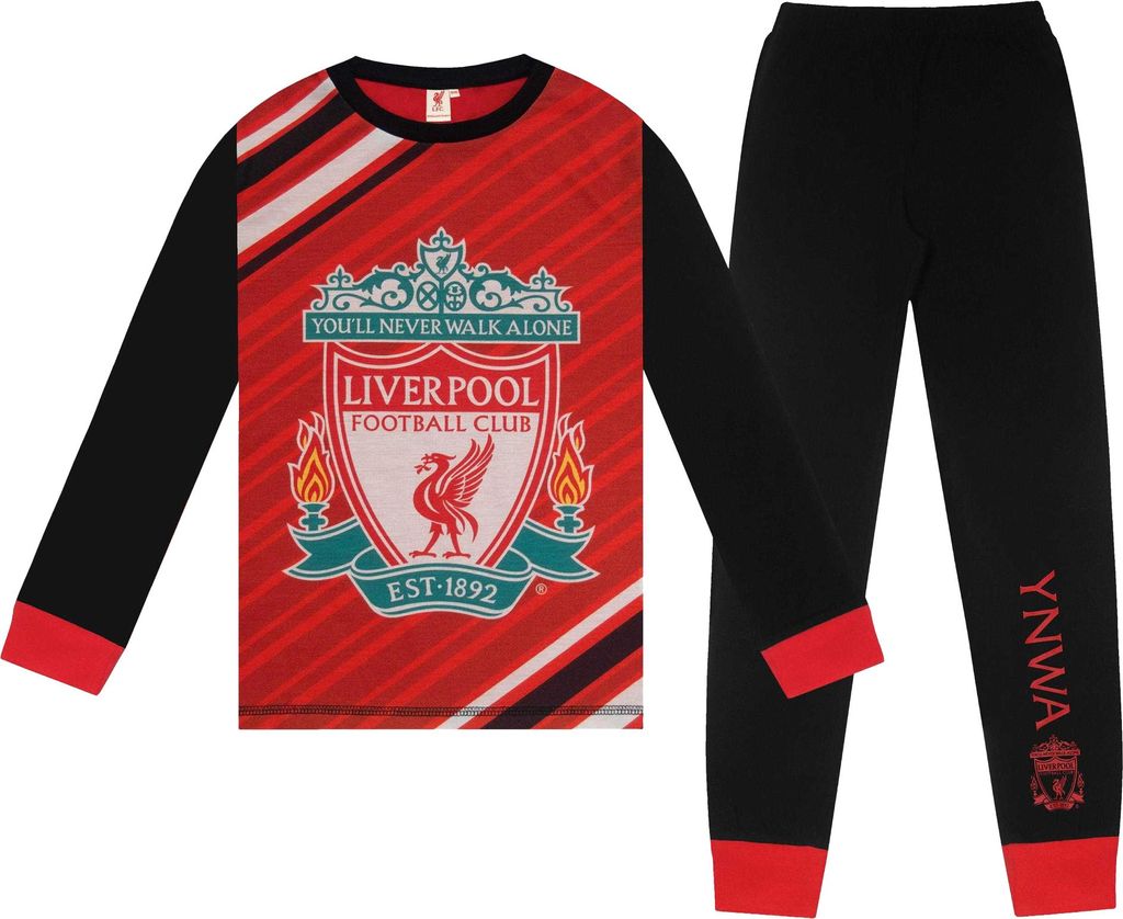 Liverpool FC - Schlafanzug mit langer Hose für Jungen GF1097 (140) (Rot/Schwarz)