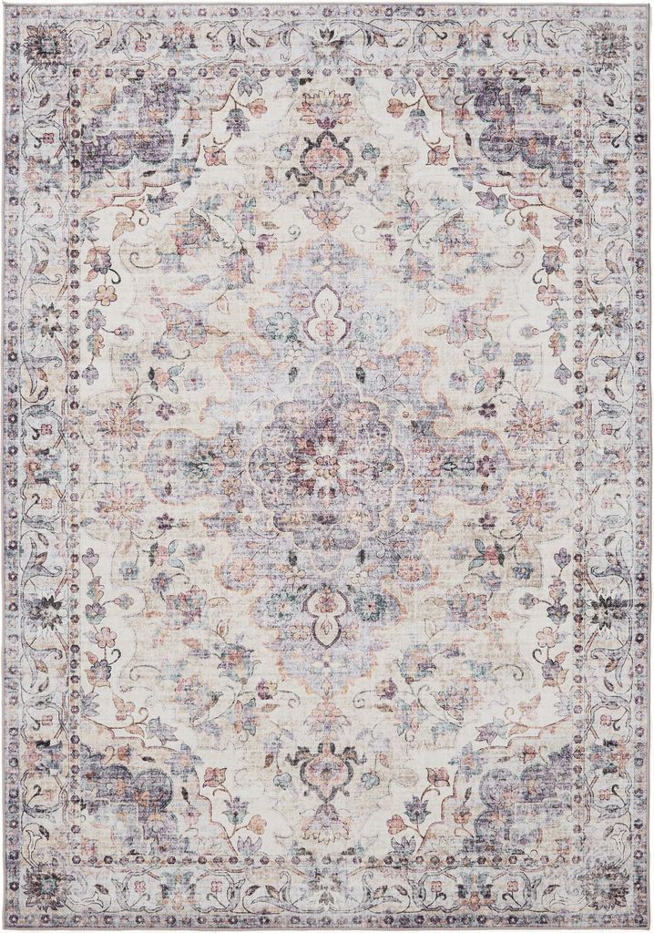 Waschbarer Teppich George Multicolor 140x200 cm Wohnzimmer Rechteckig benuta