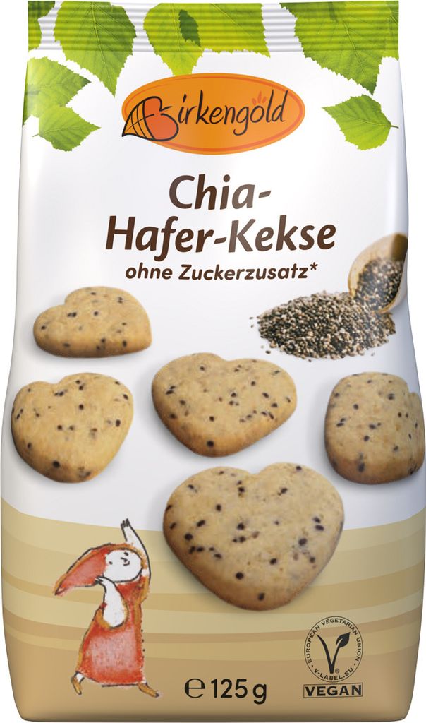 Birkengold Chia-Hafer-Kekse, sušienka, gluten, 465 kcal, Obrázok produktu 