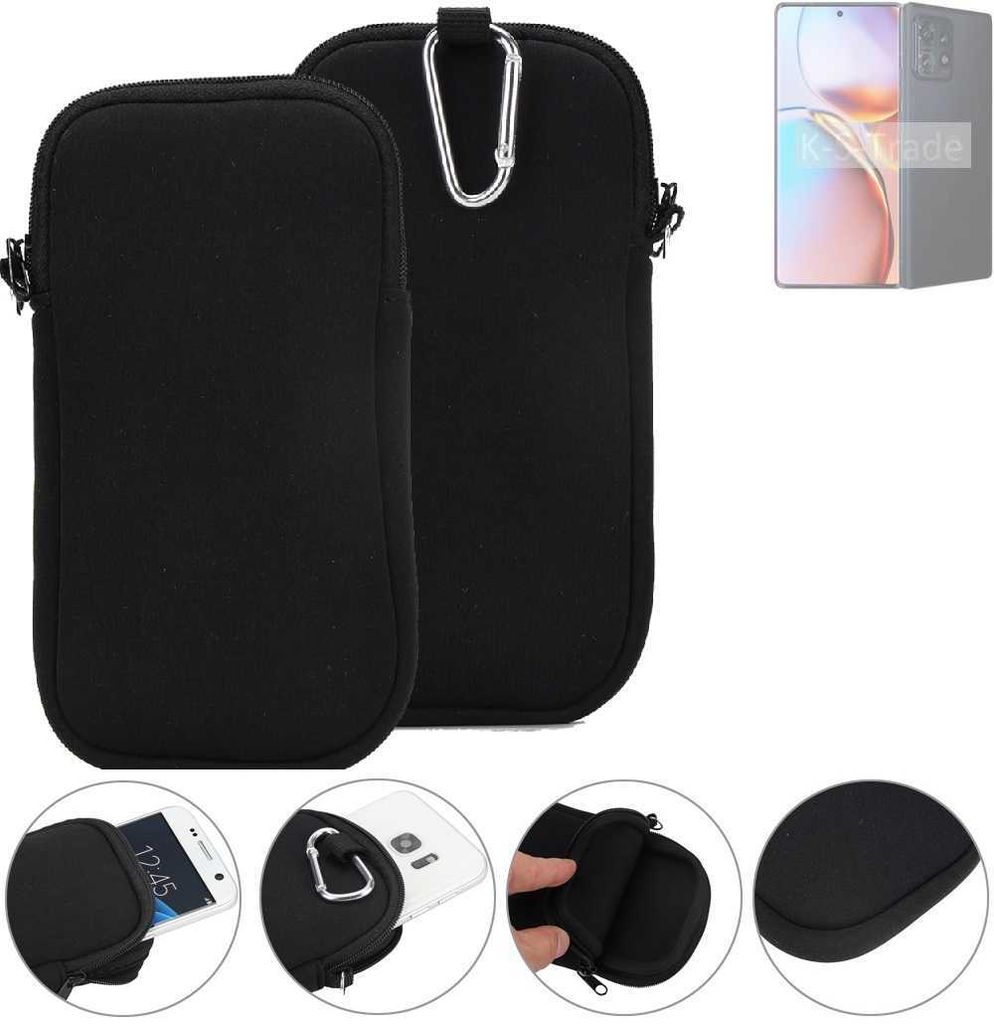 K-S-Trade Neopren-Hülle Handyhülle kompatibel mit Motorola Edge 2023 Schutzhülle Neoprenhülle Sleeve Schutz-Hülle Gürtel Tasche Case Holster