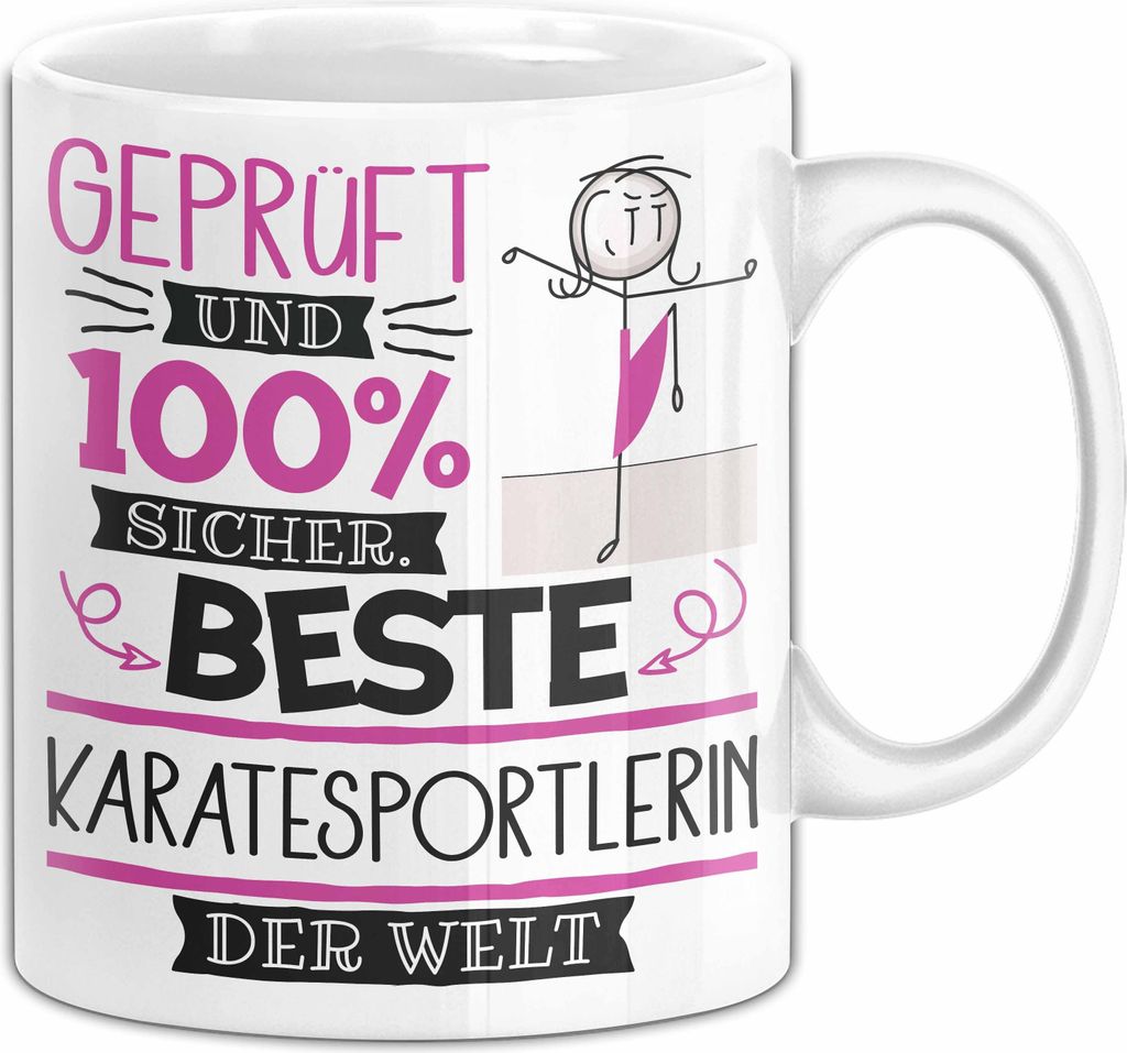 Karatesportlerin Geschenk Becher Tasse Gott Schuf Alle Produktbild 