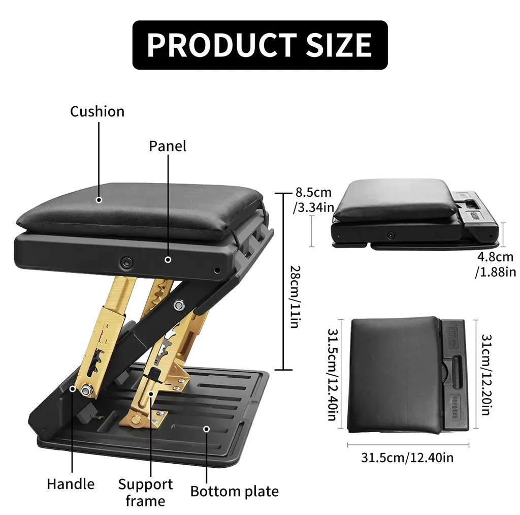 Support de pieds ergonomique réglable et pliable pour bureau - Noir - 4