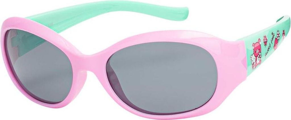 City Sonnen Brille Mädchen Kinder UV Schutz 400 Retro Modern Blümchen Desgine 30454 Rosa-Grün