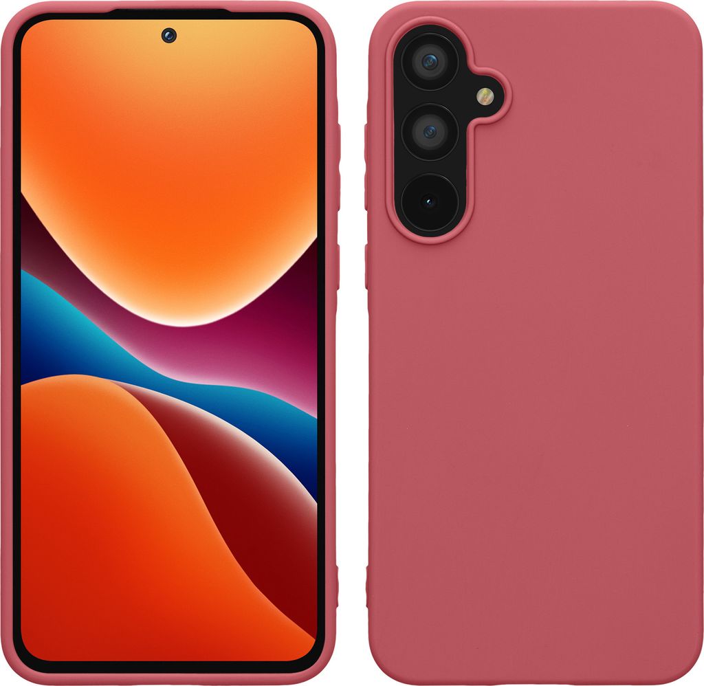 kwmobile Hülle kompatibel mit Samsung Galaxy A55 5G Hülle - weiches TPU Silikon Case - Cover geeignet für kabelloses Laden - Dark Rose