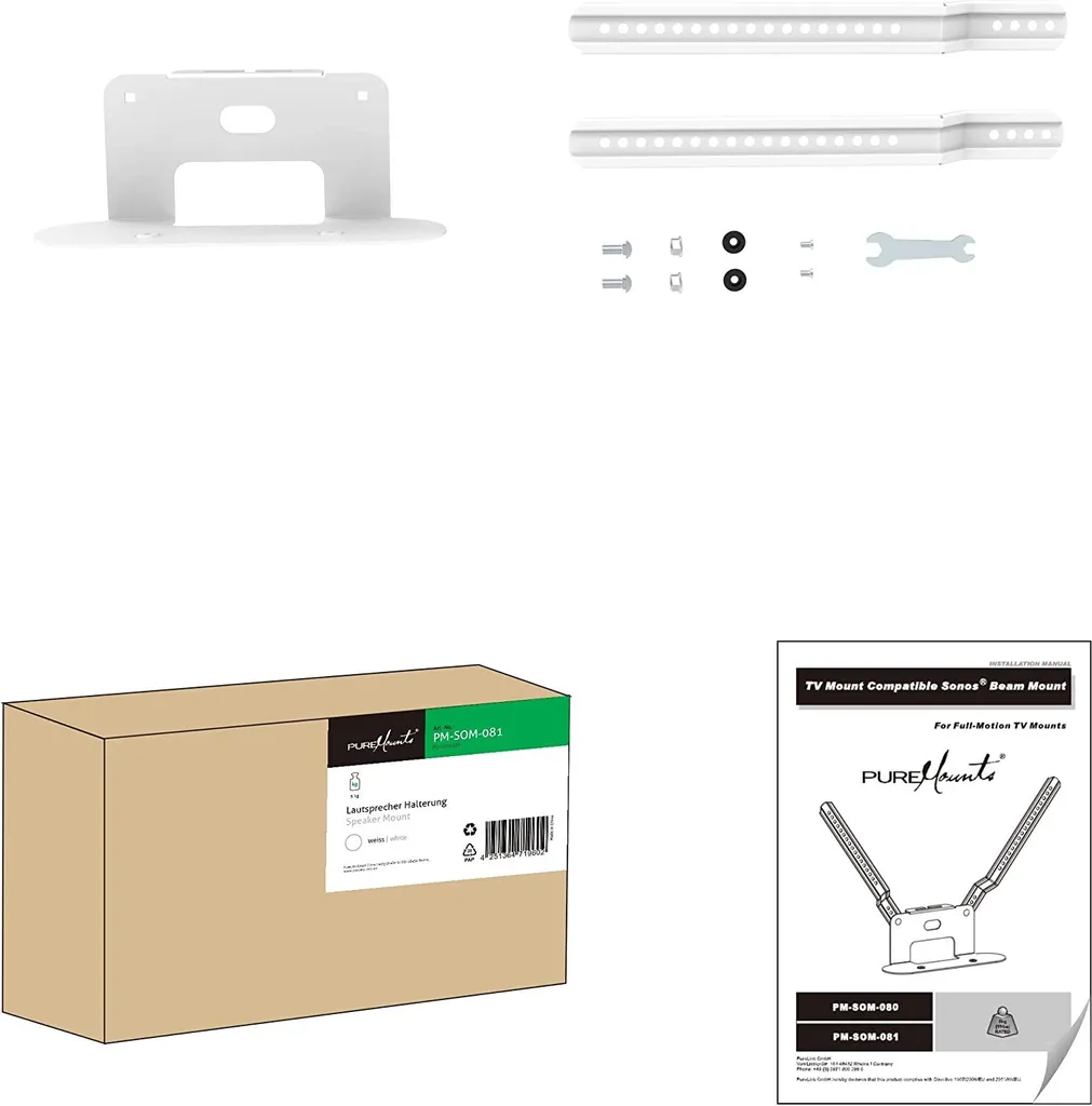 Support d'enceinte blanc discret pour Sonos Beam - Puremounts PM-SOM-081 - 6