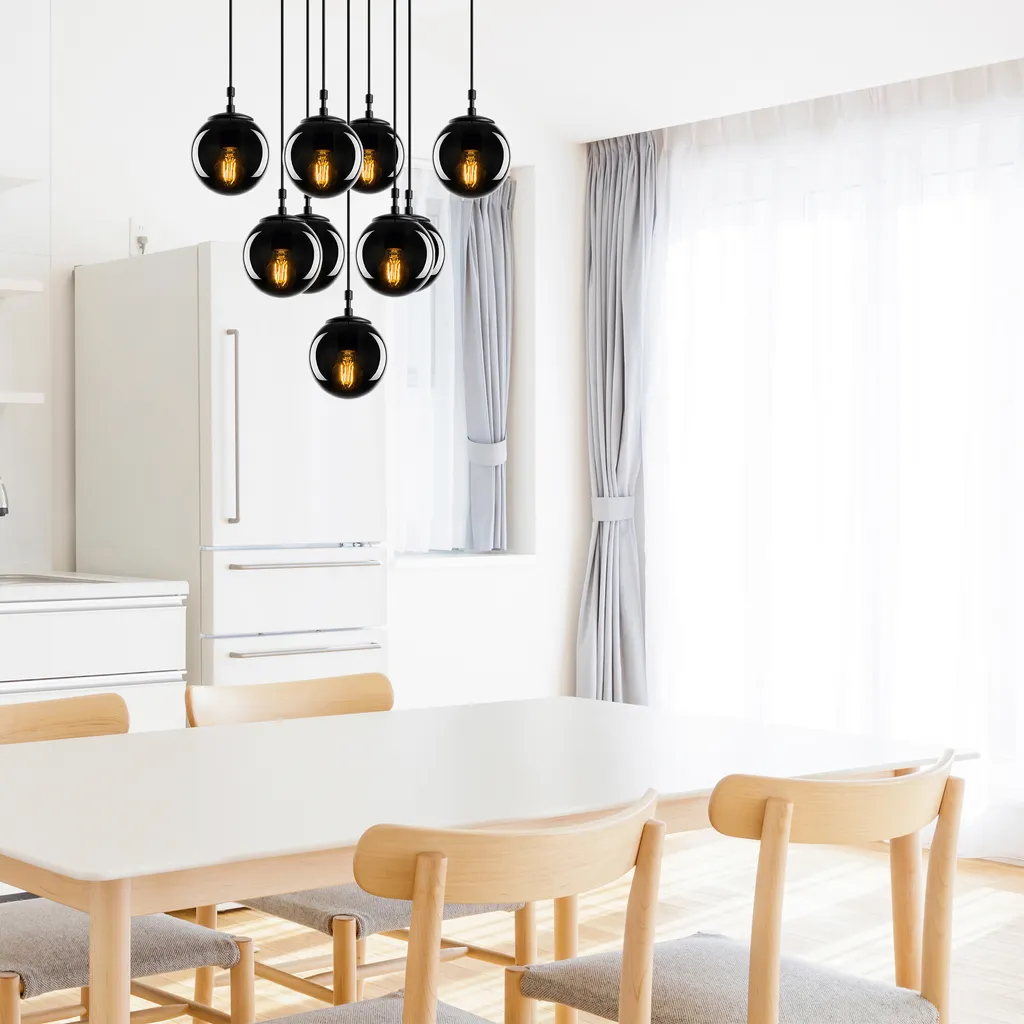 Lustre Design Noir 78x78 cm Corps d'Acier Robuste Opviq Efe-Efe PUQ