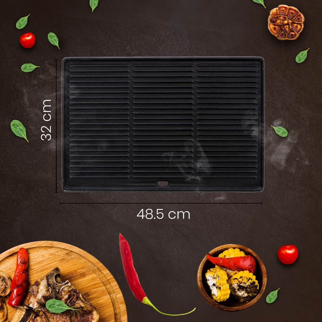 CLP Grillplatte emailliert,anthrazit 48.5x32 cm Produktbild 2