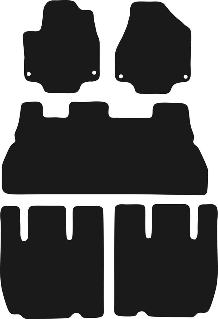 Schwarze Velours-Fußmatten für: Chrysler Pacifica II 7-Sitzer (2017-)