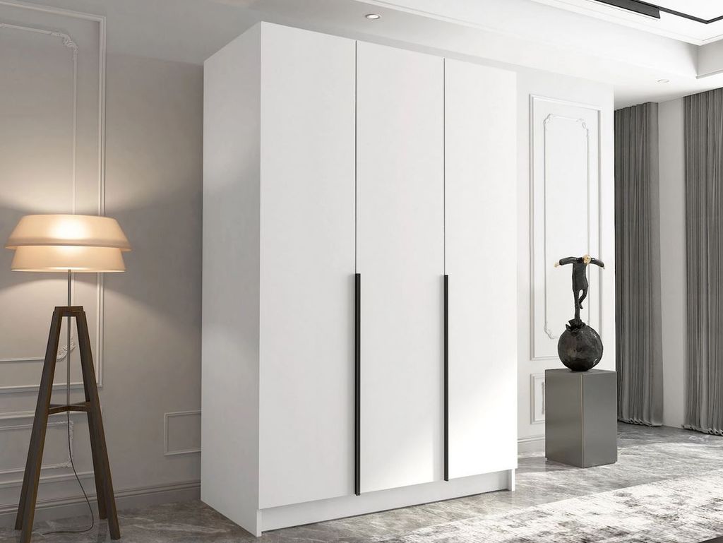 Vysoká šatní skříň 150 cm SHEELA 1 - bílá / černá Obrázek produktu 