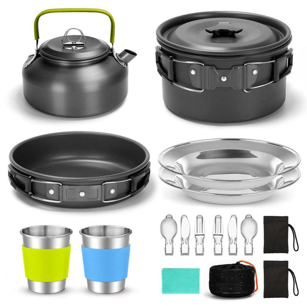 Ensemble de cuisine de camping de 18 pièces avec poignées Image du produit 