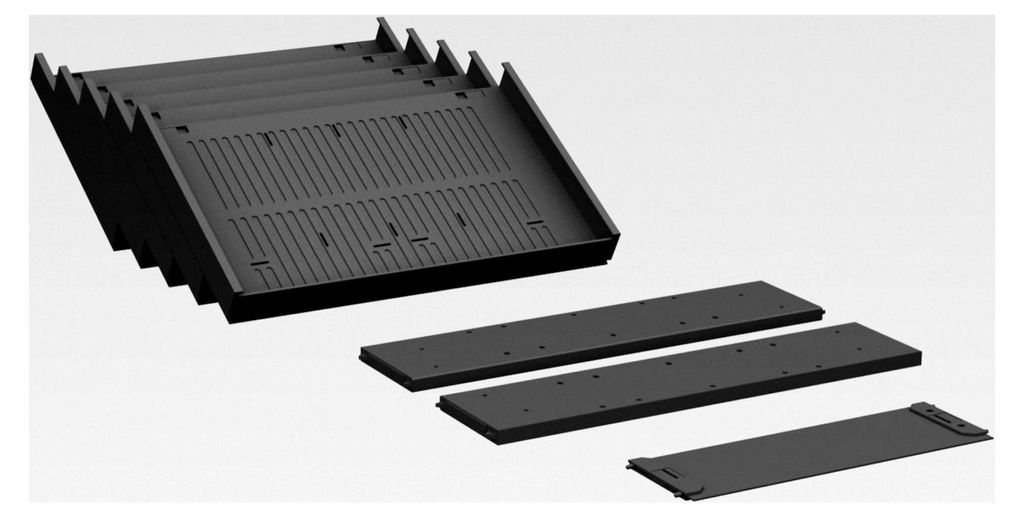 Gera Möbel Container-Einrichtungs-Set Venedig für Metall-Schubfächer, schwarz