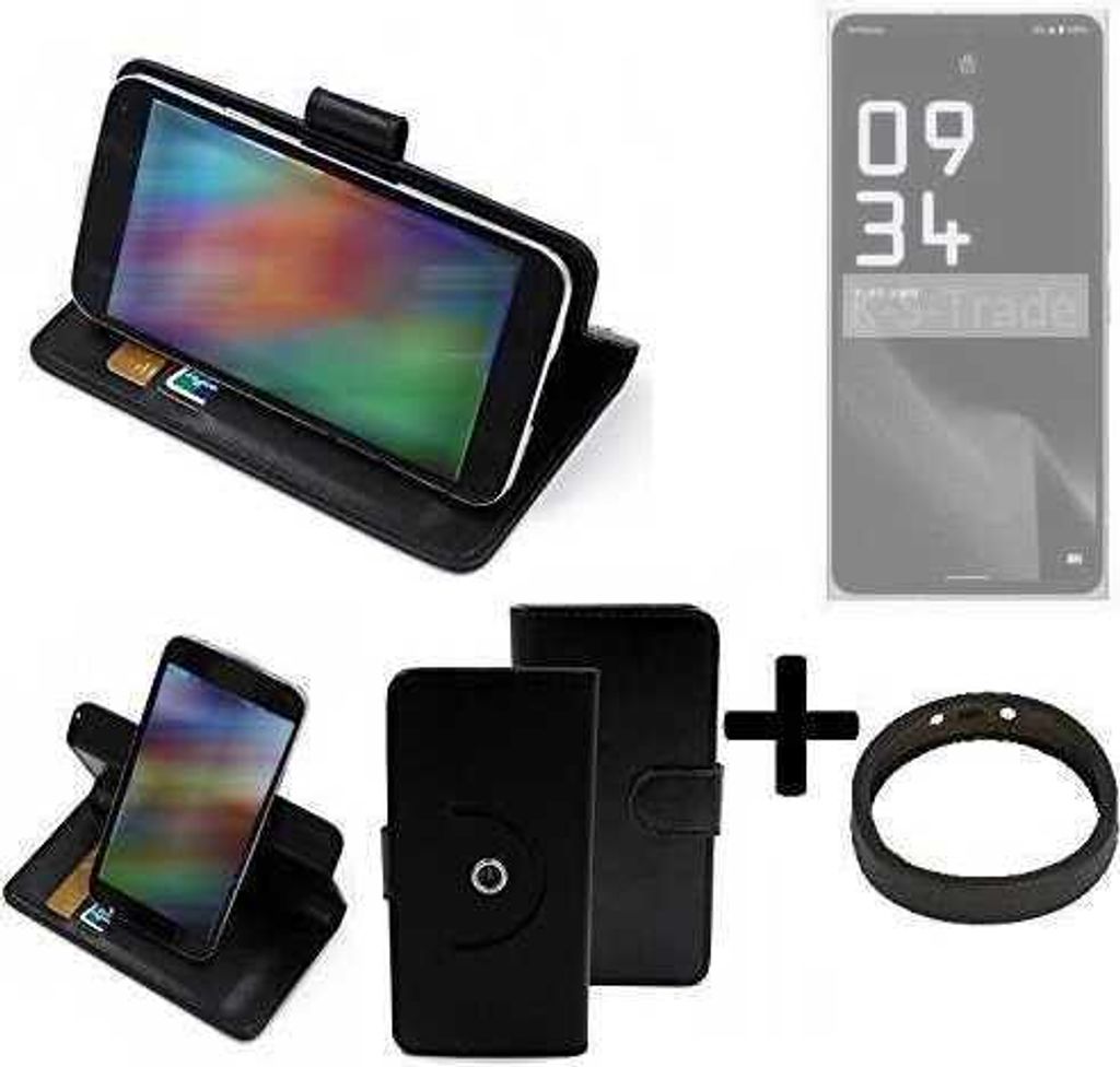 K-S-Trade Case Schutz Hülle kompatibel mit Leica Leitz Phone 2 + Bumper Handy Hülle Flipcase Smartphone Cover Handy Schutz Tasche Walletcase schwarz