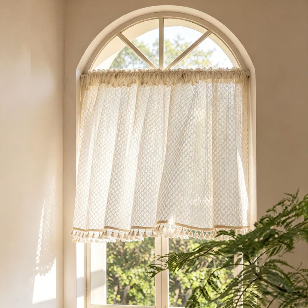 Vintage Boho Bistrogardine Blickdicht Scheibengardine Produktbild 