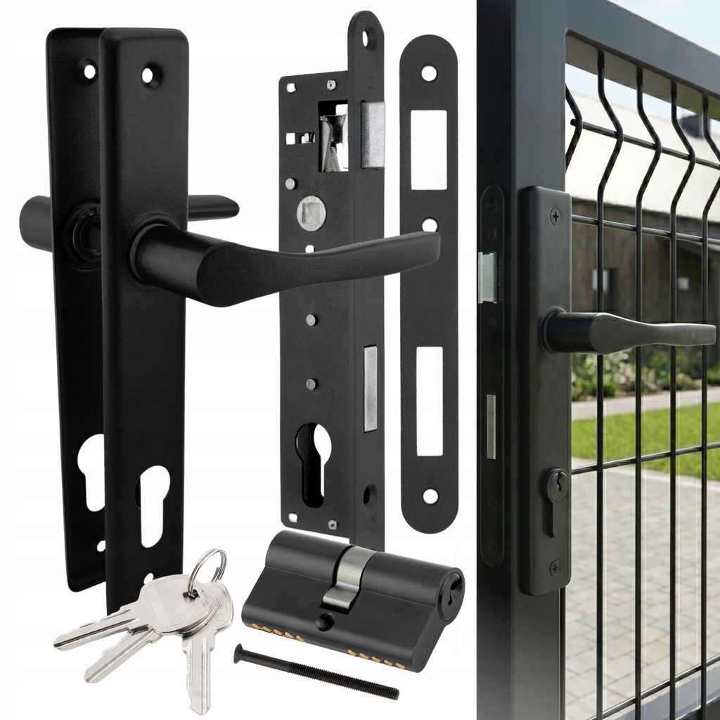 NATI-Set für Torpfosten, schwarzer Griff, 90°-Schloss, Produktbild 