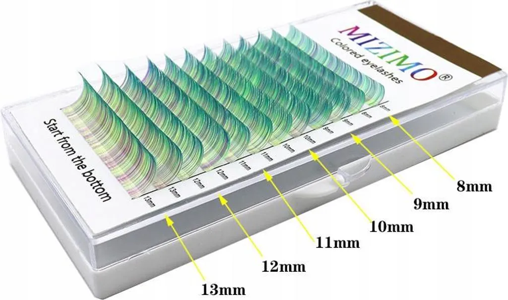 Ciglia colorate 8-13 mm, Curl D, 12 strisce, BEIGE - 11