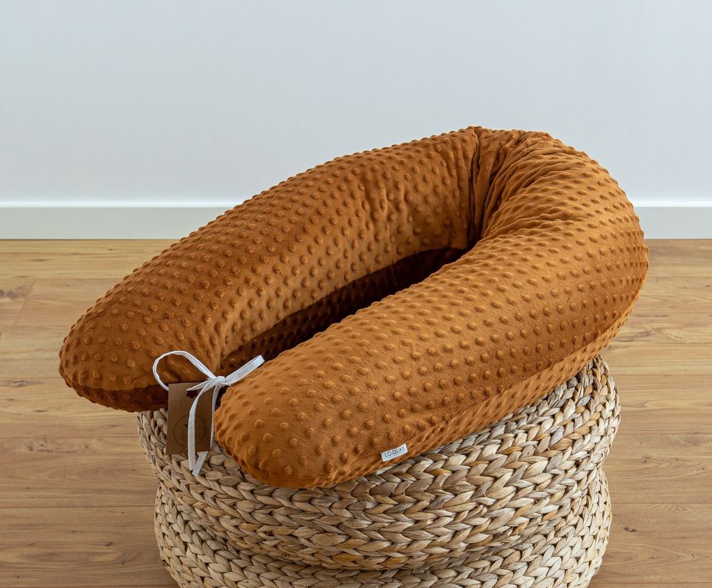 190 cm L/XL Braun 100% MINKY 350g/m2 Seitenschläferkissen Stillkissen Schwangerschaftskissen Medium-WEICH Kissen + Bezug Lagerungskissen Kuschelki...