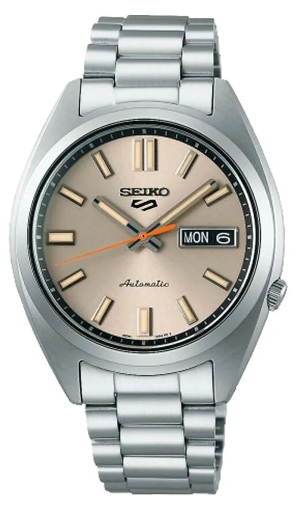 Montre Automatique Homme Seiko 5 SRPK91K1 Cadran Ivoire et Bracelet Acier