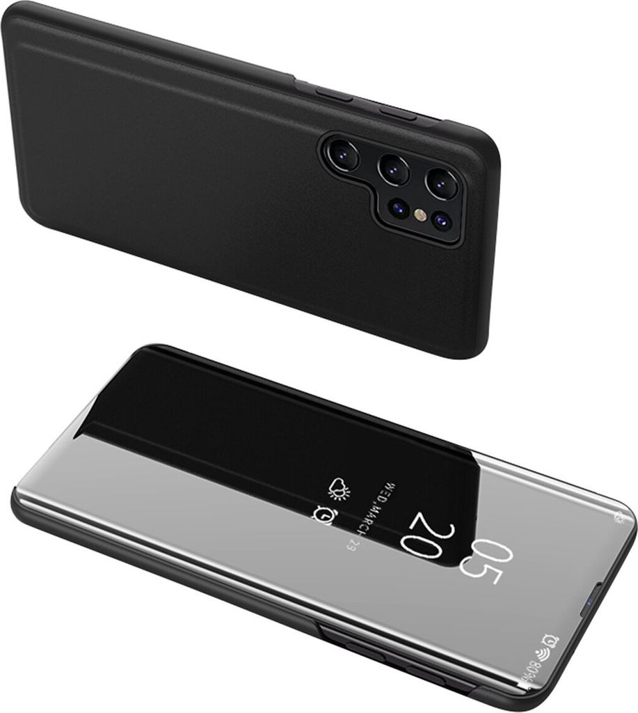 Clear View Case für Samsung A05s mit Flip-Cover - Schwarz