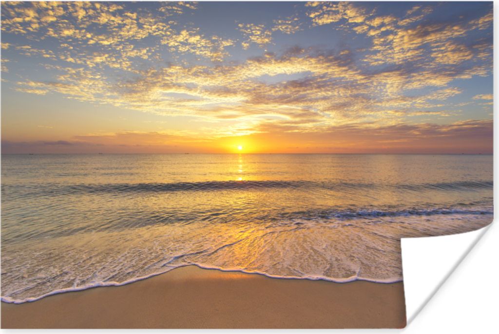 MuchoWow Poster Strand - Farben - Sonne 120x80 cm - Bilder