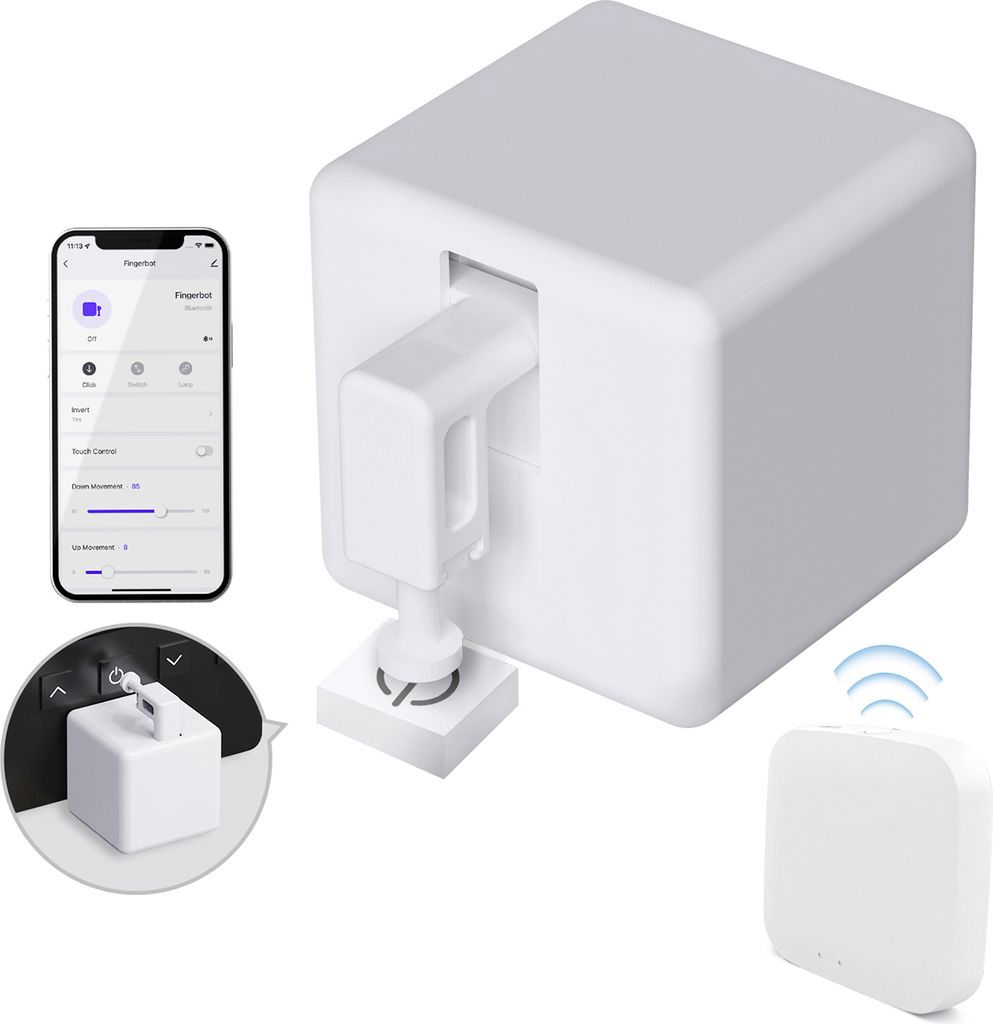 Smart Button Pusher Fingerbot Keine Verkabelung Kompatibel mit Alexa Google Home Tuya BT Hub Fernbedienung Drahtloser intelligenter Lichtschalter B...