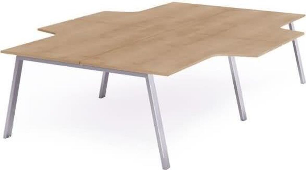 Mehrfacharbeitstisch Blanca L-Form BxTxH 360x163x240x73cm Gestell verchromt Platte Melamin buche