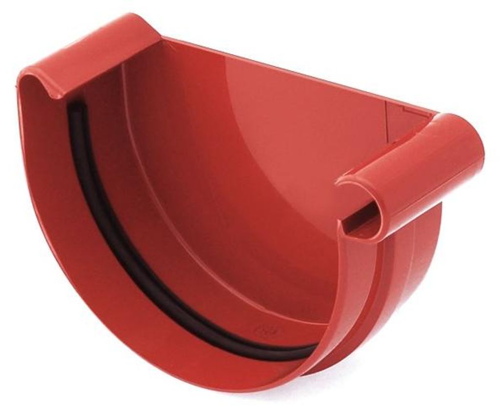 BRYZA Dachrinnenvorkopf RECHTS Kunststoff Ø 100 mm, Rot RAL Produktbild 