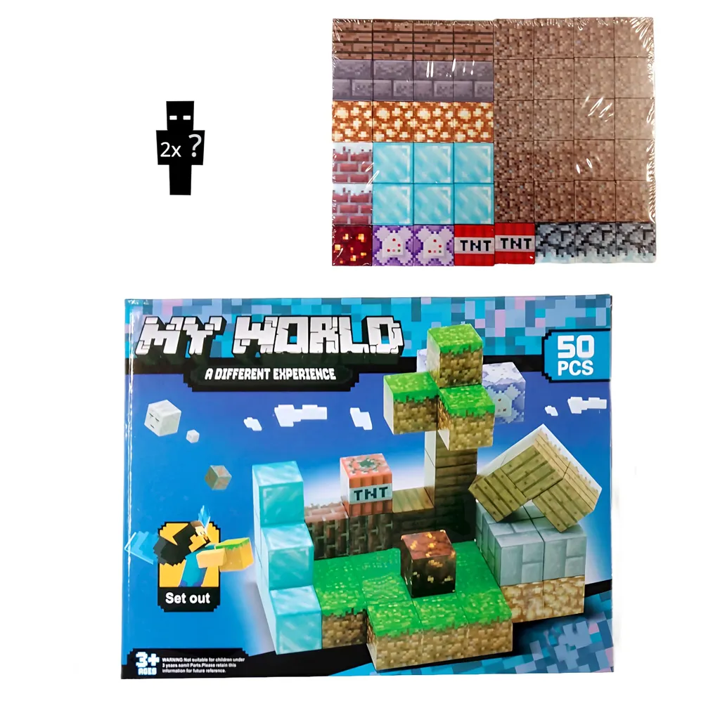 Blocs de construction magnétiques Minecraft Diamond World - Set 50 pcs - 2