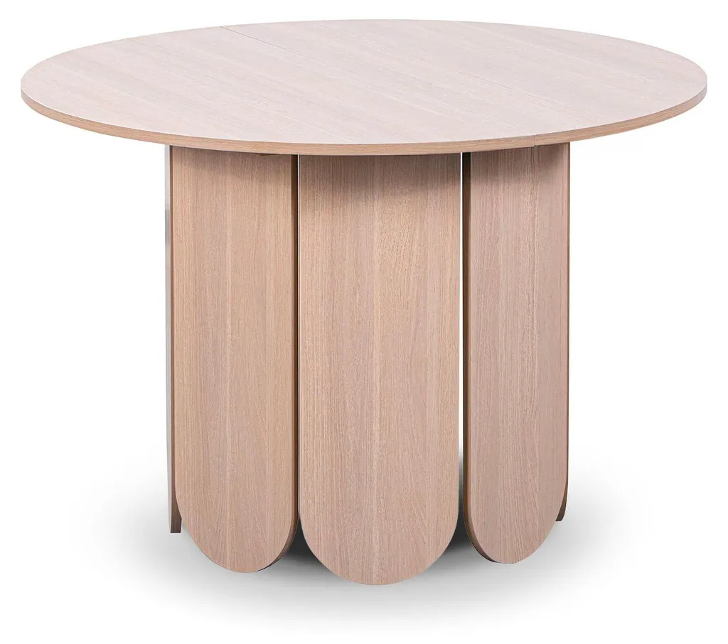 Table ronde extensible 310cm Tulipa style Japandi bois clair - MENZZO