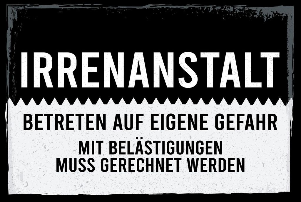 vianmo Holzschild 12x18 cm Irrenanstalt Betreten auf eigene Gefahr