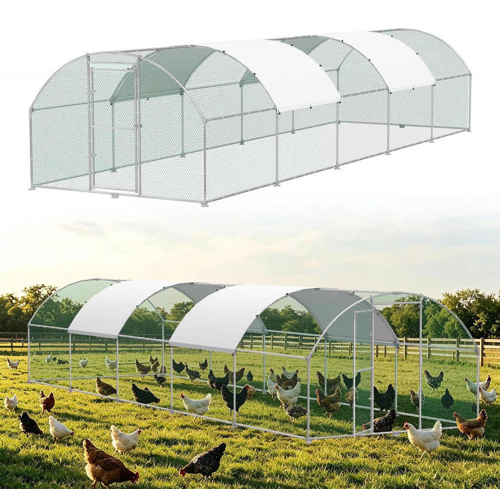 XINZI Professionele kippenstal, 3x10 meter – Metalen ren Productafbeelding 