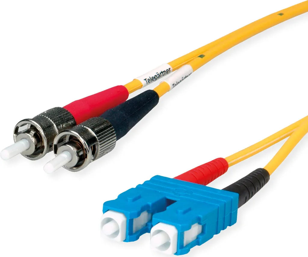 Cavo adattatore duplex TELEGÄRTNER 9/125 OS2, 2x spina ST, 1x spina SC duplex, giallo, 10 m