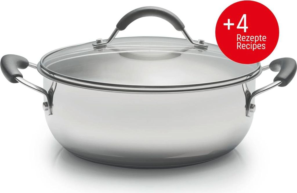 Coolinato Grossraumpfanne 24cm / 3,8l aus Edelstahl – unbeschichtet